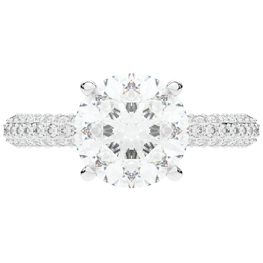3.60CT.TW ROUND LAB DIAMOND SOLITAIRE ENGAGEMENT RING - Nazarelle