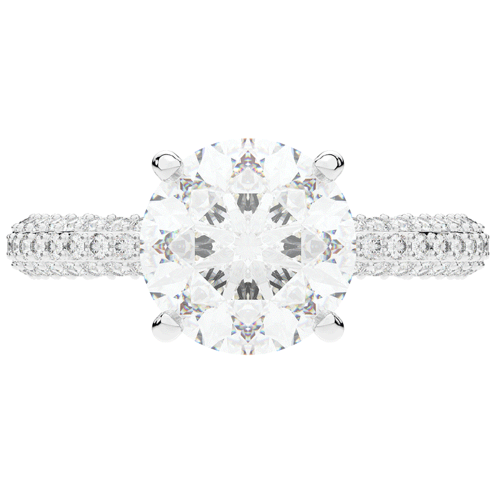 3.60CT.TW ROUND LAB DIAMOND SOLITAIRE ENGAGEMENT RING - Nazarelle