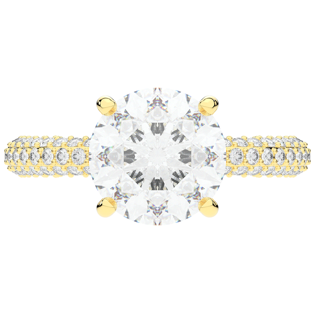 3.60CT.TW ROUND LAB DIAMOND SOLITAIRE ENGAGEMENT RING - Nazarelle