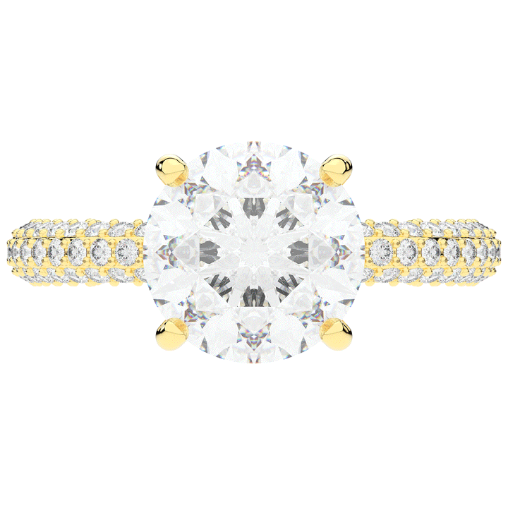 3.60CT.TW ROUND LAB DIAMOND SOLITAIRE ENGAGEMENT RING - Nazarelle