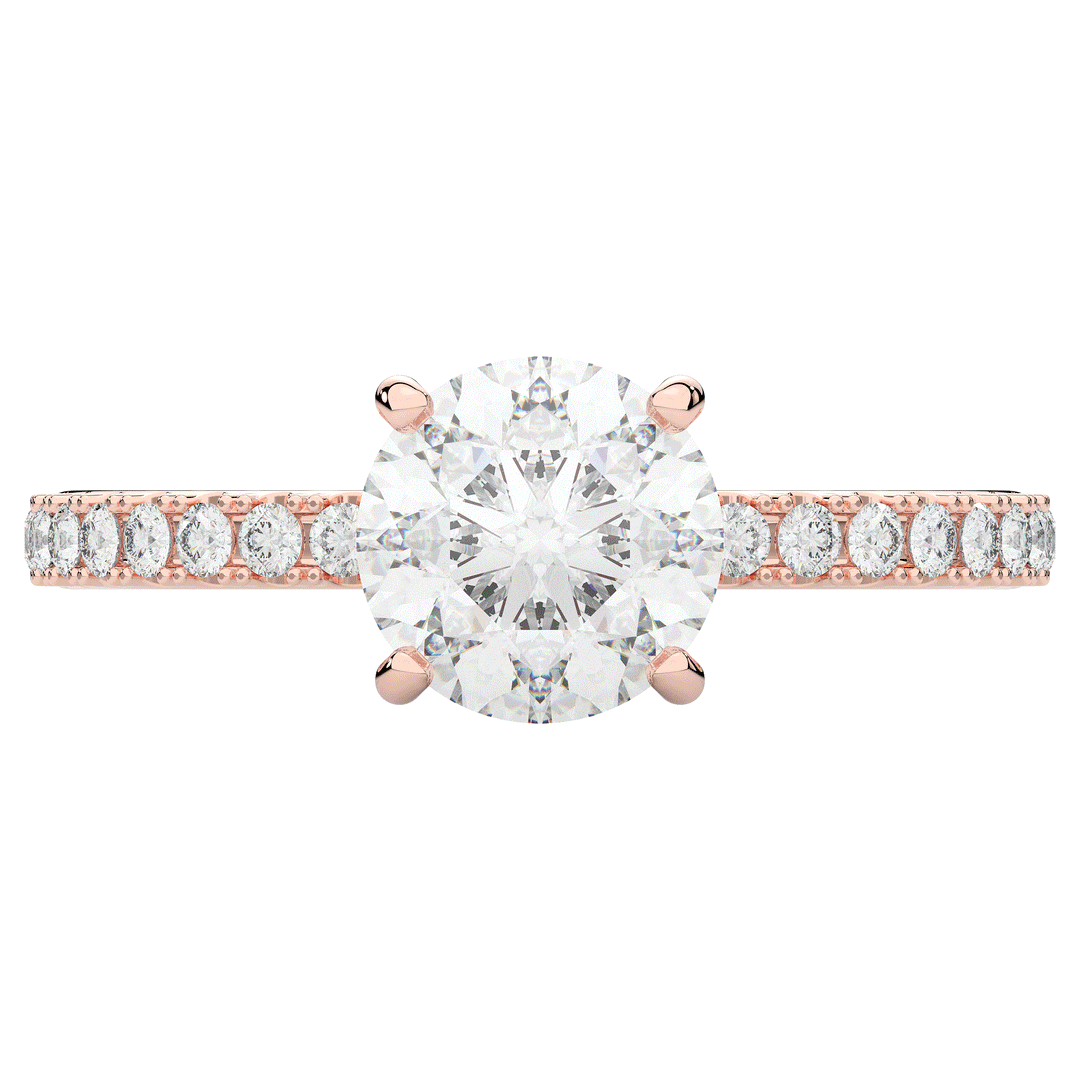 1.75CT.TW ROUND LAB DIAMOND SOLITAIRE ENGAGEMENT RING - Nazarelle