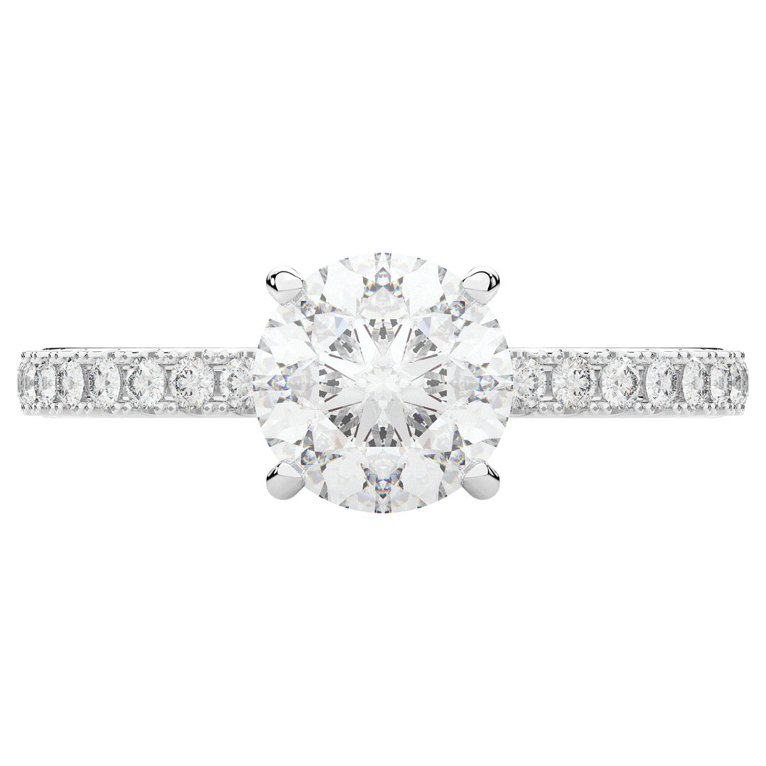 1.75CT.TW ROUND LAB DIAMOND SOLITAIRE ENGAGEMENT RING - Nazarelle