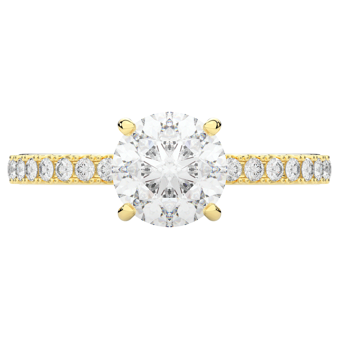 1.75CT.TW ROUND LAB DIAMOND SOLITAIRE ENGAGEMENT RING - Nazarelle