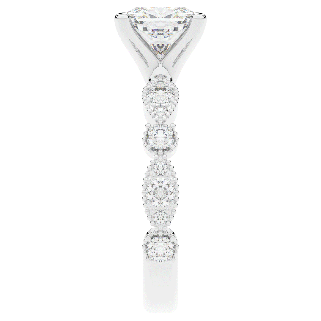 2.50CT.TW CUSHION LAB DIAMOND SOLITAIRE ENGAGEMENT RING - Nazarelle
