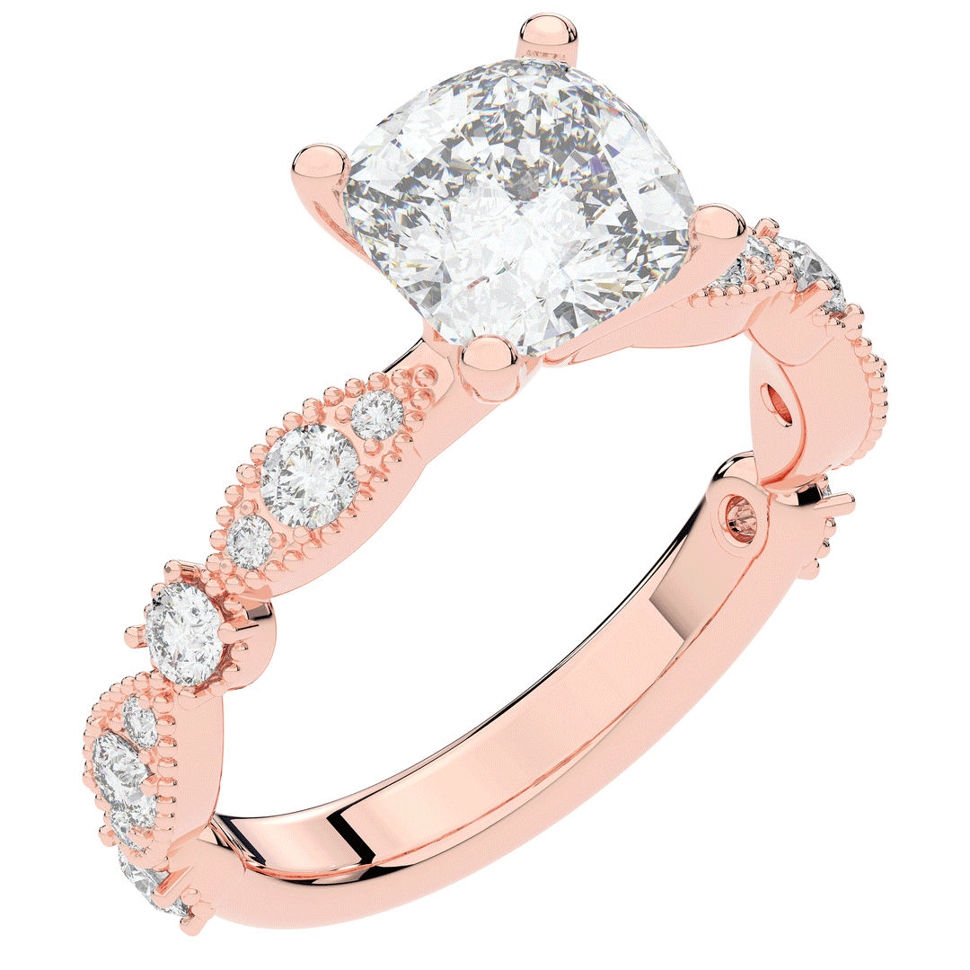 2.50CT.TW CUSHION LAB DIAMOND SOLITAIRE ENGAGEMENT RING - Nazarelle