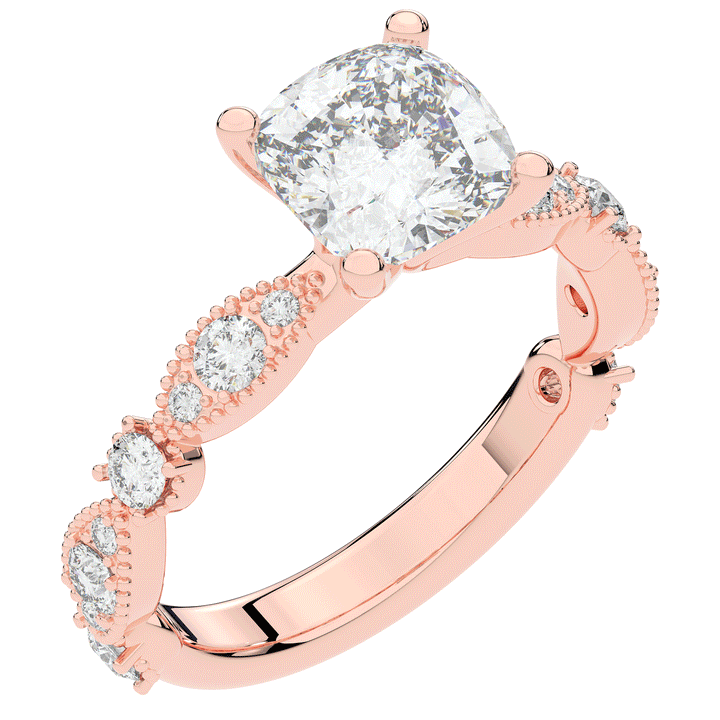 2.50CT.TW CUSHION LAB DIAMOND SOLITAIRE ENGAGEMENT RING - Nazarelle