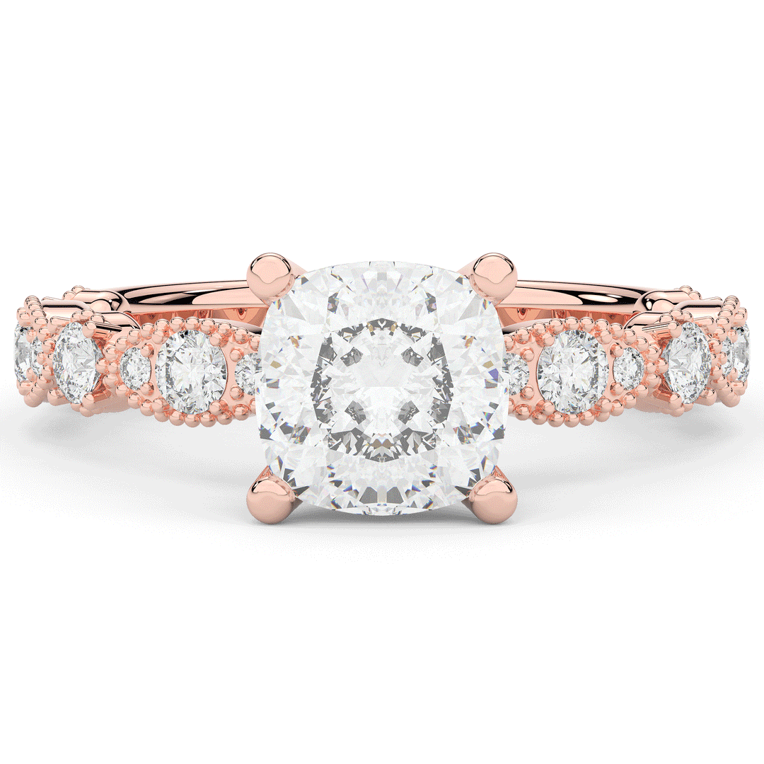 2.50CT.TW CUSHION LAB DIAMOND SOLITAIRE ENGAGEMENT RING - Nazarelle