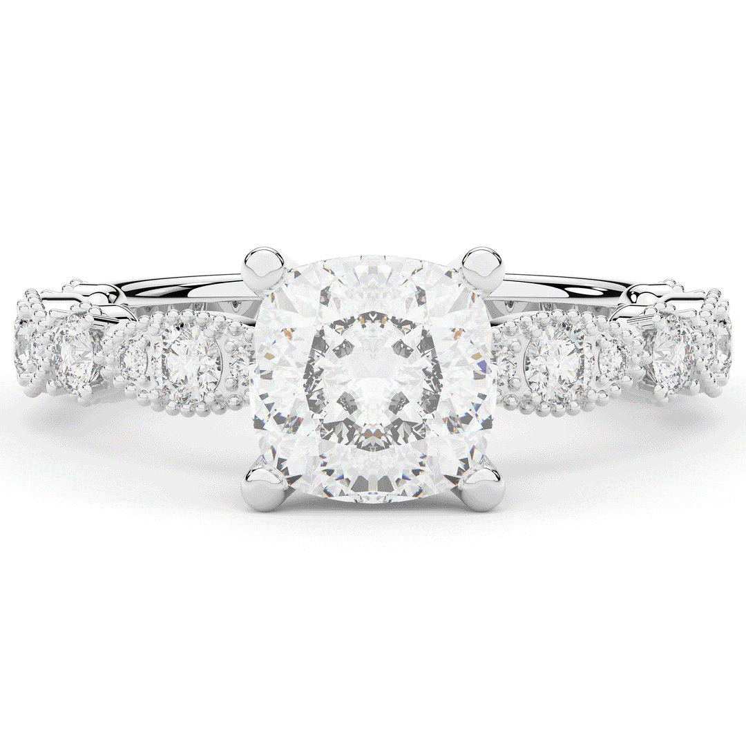 2.50CT.TW CUSHION LAB DIAMOND SOLITAIRE ENGAGEMENT RING - Nazarelle