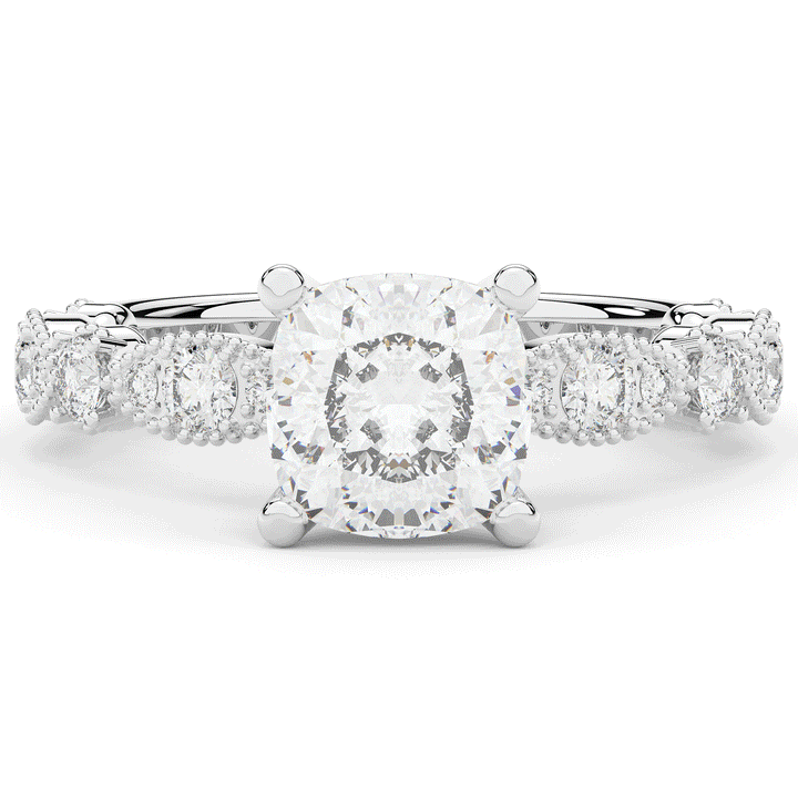 2.50CT.TW CUSHION LAB DIAMOND SOLITAIRE ENGAGEMENT RING - Nazarelle