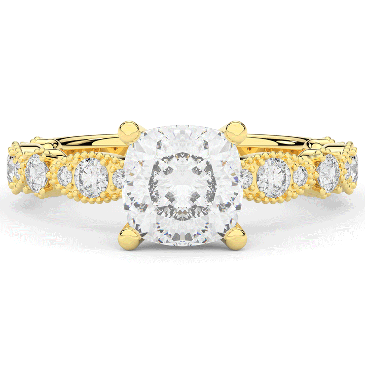 2.50CT.TW CUSHION LAB DIAMOND SOLITAIRE ENGAGEMENT RING - Nazarelle