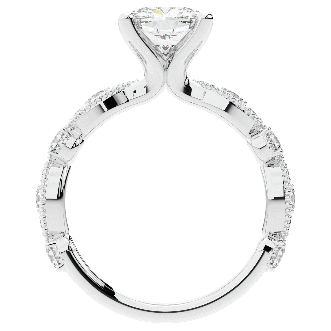 2.50CT.TW CUSHION LAB DIAMOND SOLITAIRE ENGAGEMENT RING - Nazarelle