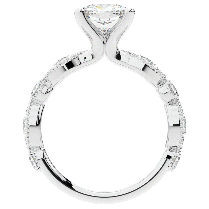 2.50CT.TW CUSHION LAB DIAMOND SOLITAIRE ENGAGEMENT RING - Nazarelle