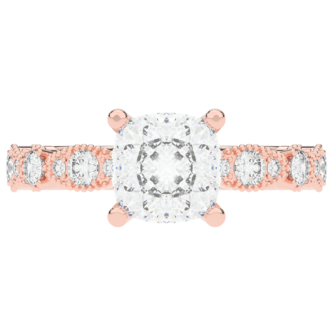 2.50CT.TW CUSHION LAB DIAMOND SOLITAIRE ENGAGEMENT RING - Nazarelle