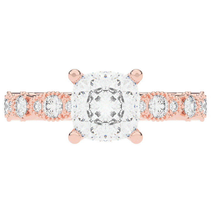 2.50CT.TW CUSHION LAB DIAMOND SOLITAIRE ENGAGEMENT RING - Nazarelle