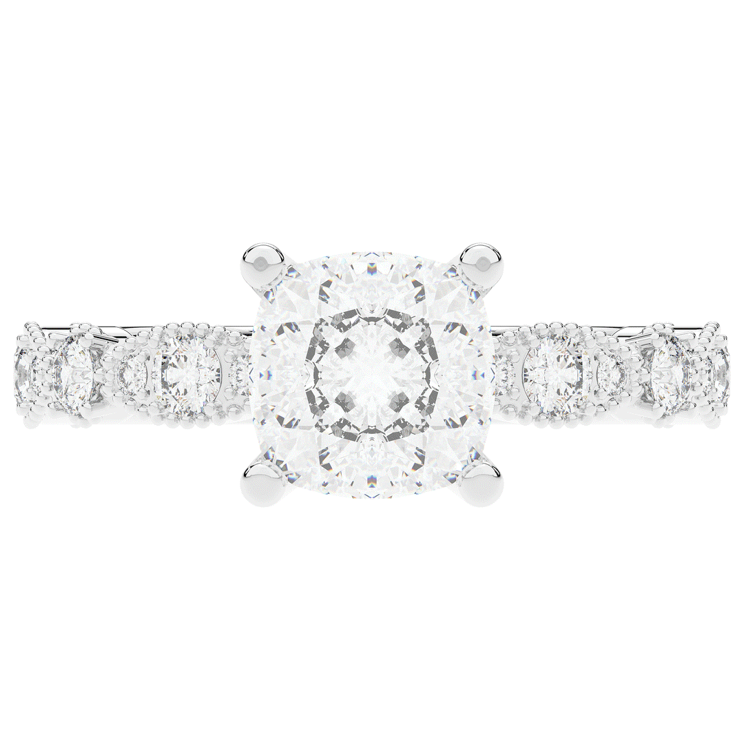 2.50CT.TW CUSHION LAB DIAMOND SOLITAIRE ENGAGEMENT RING - Nazarelle