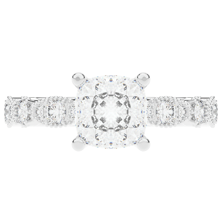 2.50CT.TW CUSHION LAB DIAMOND SOLITAIRE ENGAGEMENT RING - Nazarelle