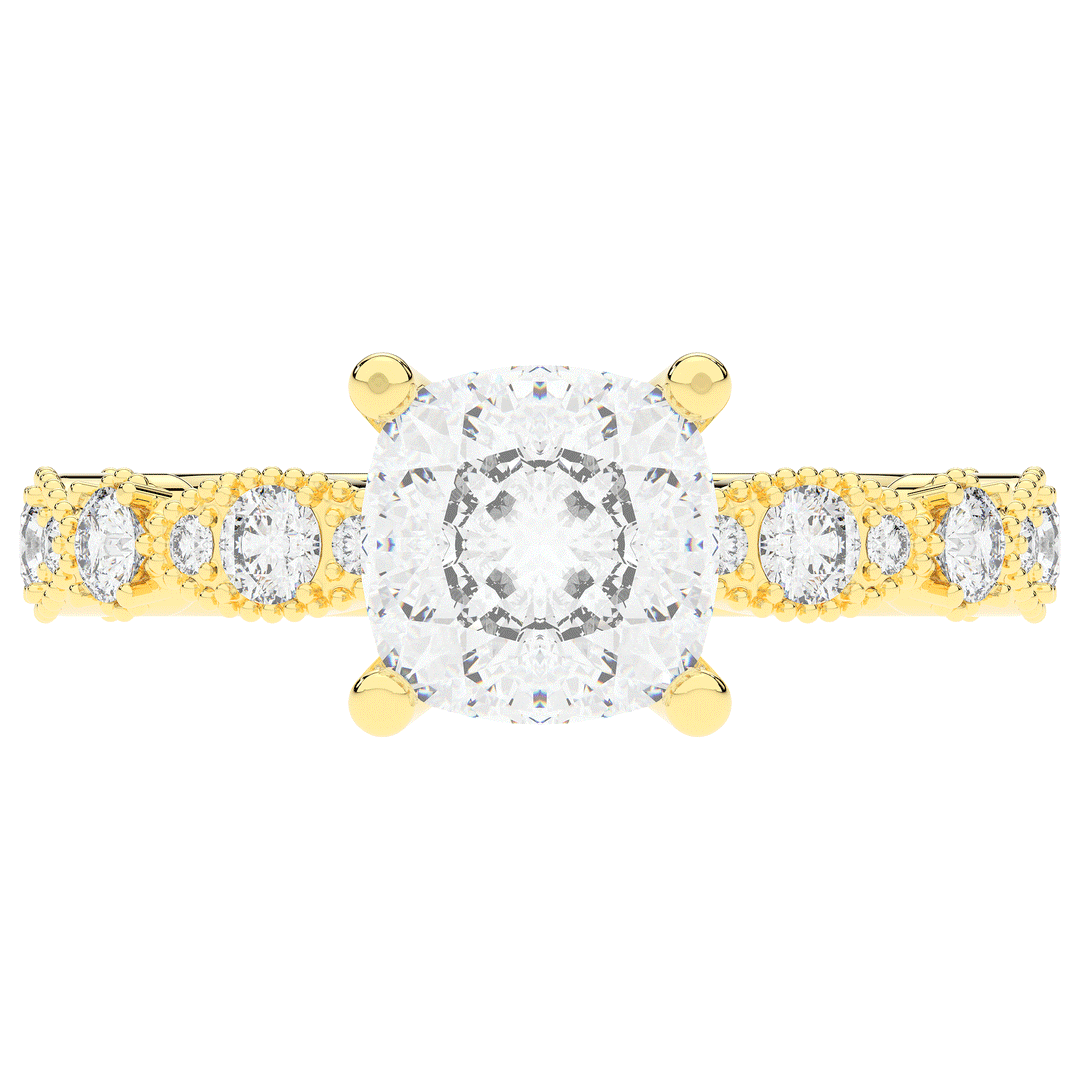 2.50CT.TW CUSHION LAB DIAMOND SOLITAIRE ENGAGEMENT RING - Nazarelle