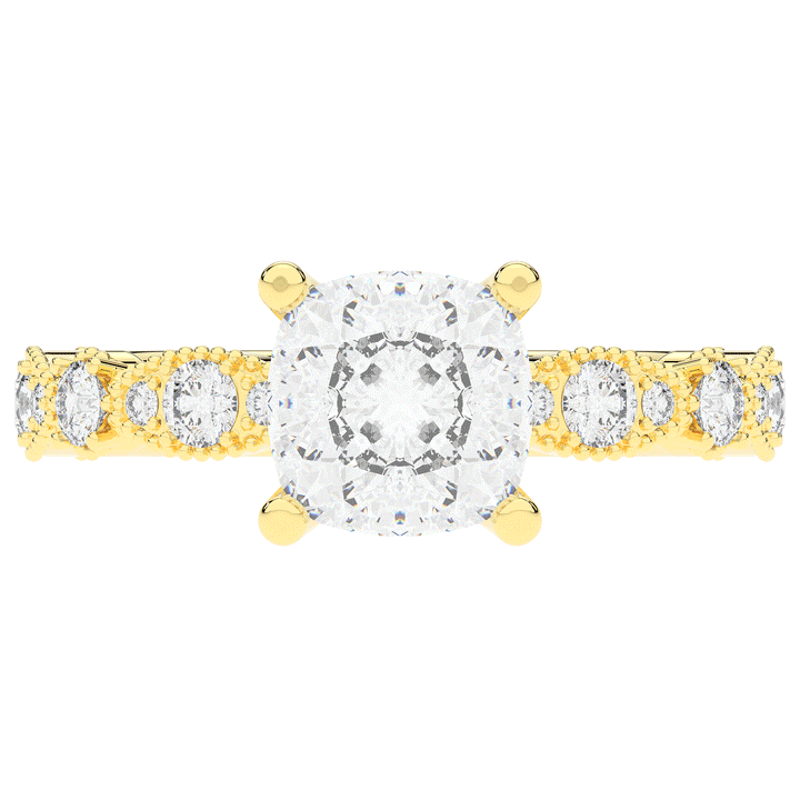 2.50CT.TW CUSHION LAB DIAMOND SOLITAIRE ENGAGEMENT RING - Nazarelle