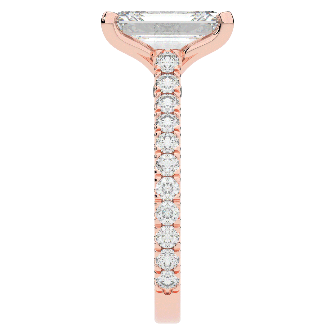4.25CT.TW EMERALD CUT LAB DIAMOND SOLITAIRE ENGAGEMENT RING - Nazarelle