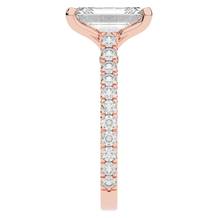 4.25CT.TW EMERALD CUT LAB DIAMOND SOLITAIRE ENGAGEMENT RING - Nazarelle