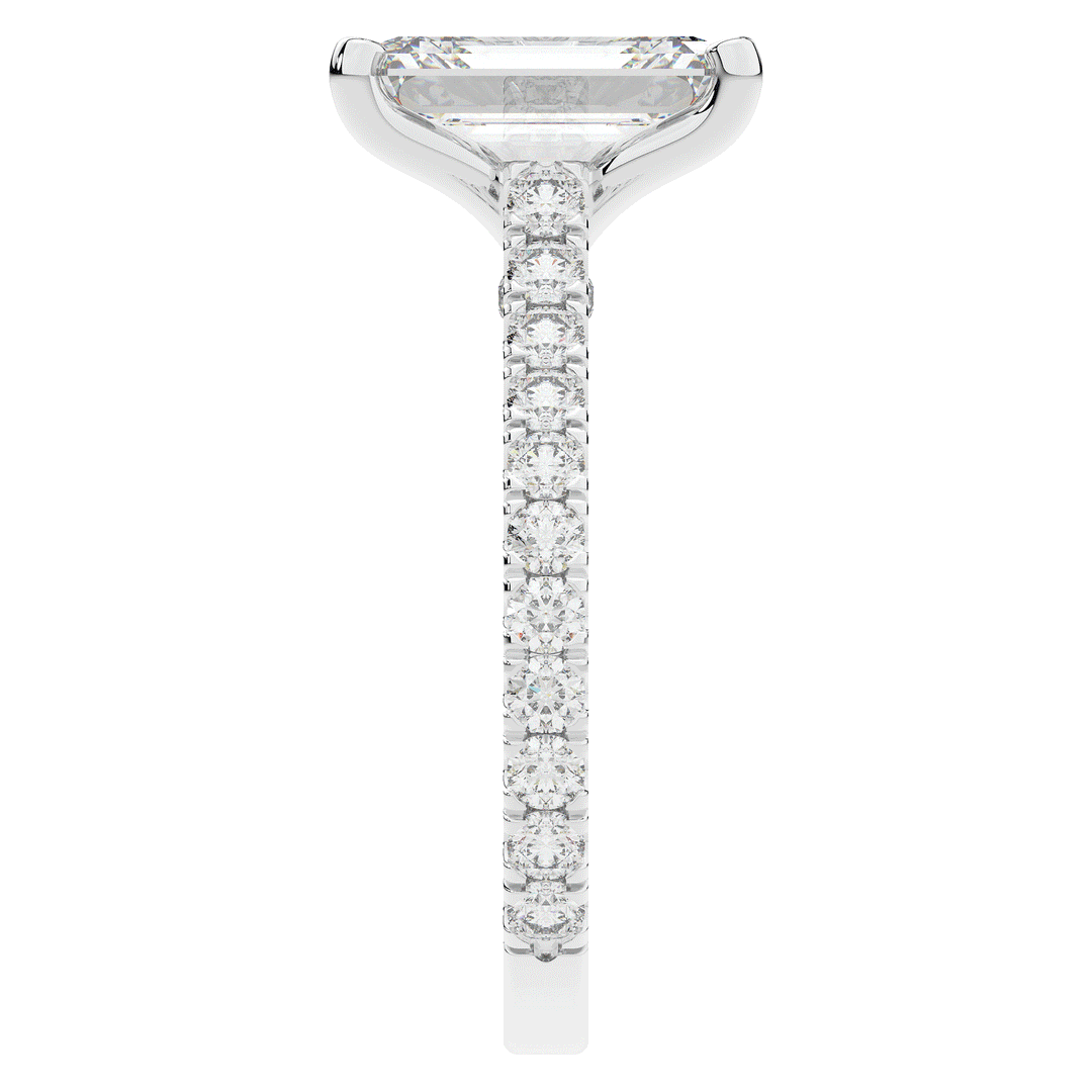 4.25CT.TW EMERALD CUT LAB DIAMOND SOLITAIRE ENGAGEMENT RING - Nazarelle