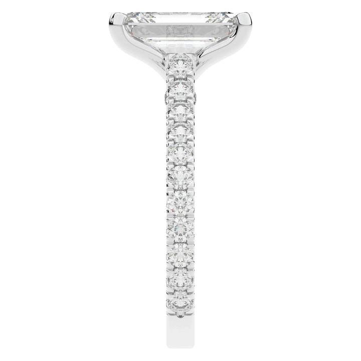 4.25CT.TW EMERALD CUT LAB DIAMOND SOLITAIRE ENGAGEMENT RING - Nazarelle