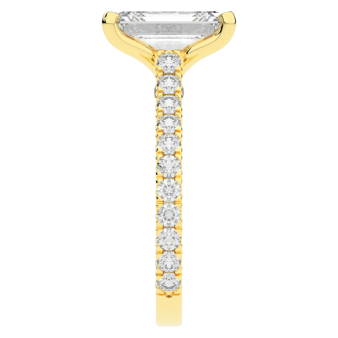 4.25CT.TW EMERALD CUT LAB DIAMOND SOLITAIRE ENGAGEMENT RING - Nazarelle