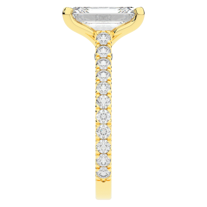 4.25CT.TW EMERALD CUT LAB DIAMOND SOLITAIRE ENGAGEMENT RING - Nazarelle