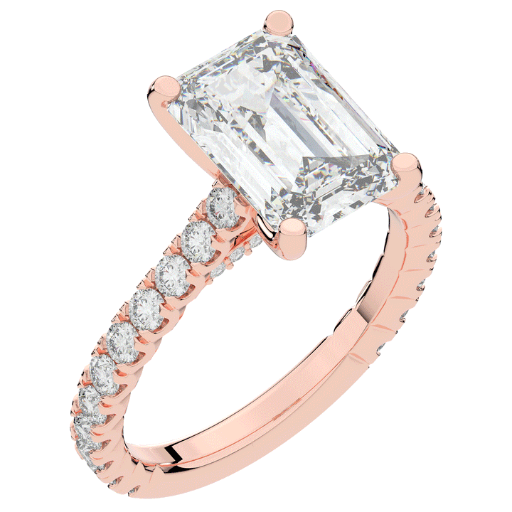 4.25CT.TW EMERALD CUT LAB DIAMOND SOLITAIRE ENGAGEMENT RING - Nazarelle