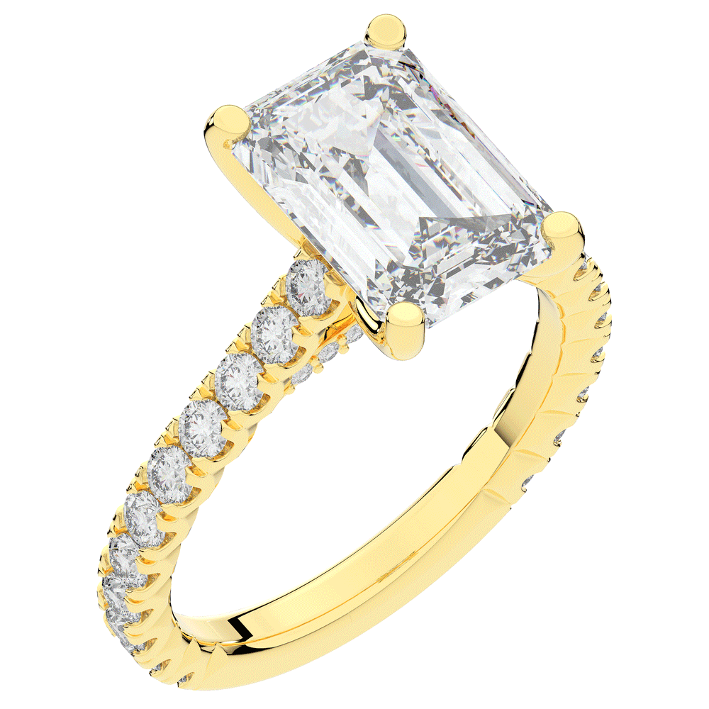 4.25CT.TW EMERALD CUT LAB DIAMOND SOLITAIRE ENGAGEMENT RING - Nazarelle
