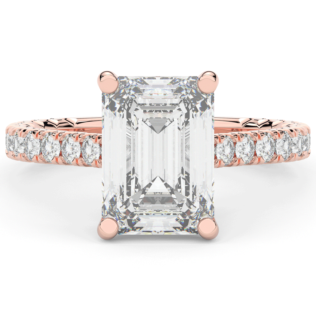 4.25CT.TW EMERALD CUT LAB DIAMOND SOLITAIRE ENGAGEMENT RING - Nazarelle