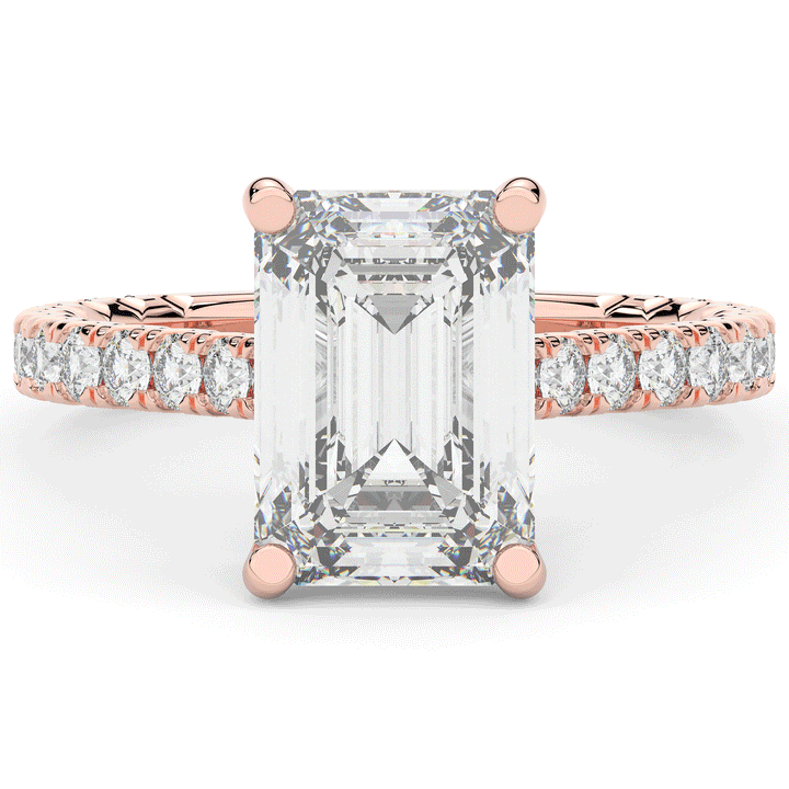 4.25CT.TW EMERALD CUT LAB DIAMOND SOLITAIRE ENGAGEMENT RING - Nazarelle