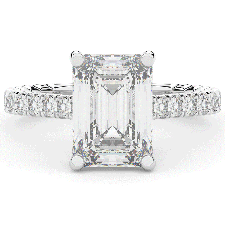 4.25CT.TW EMERALD CUT LAB DIAMOND SOLITAIRE ENGAGEMENT RING - Nazarelle