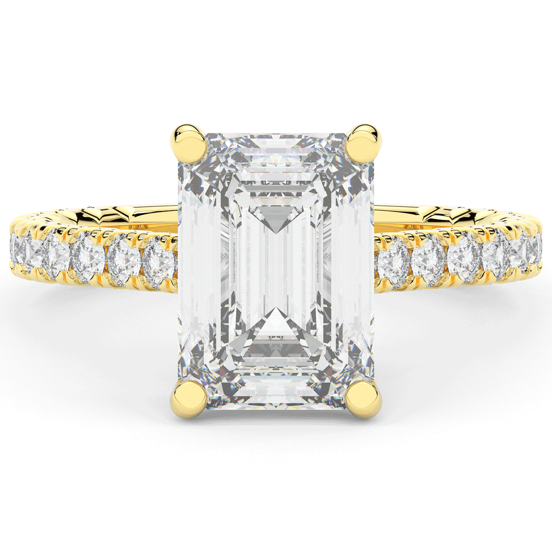 4.25CT.TW EMERALD CUT LAB DIAMOND SOLITAIRE ENGAGEMENT RING - Nazarelle
