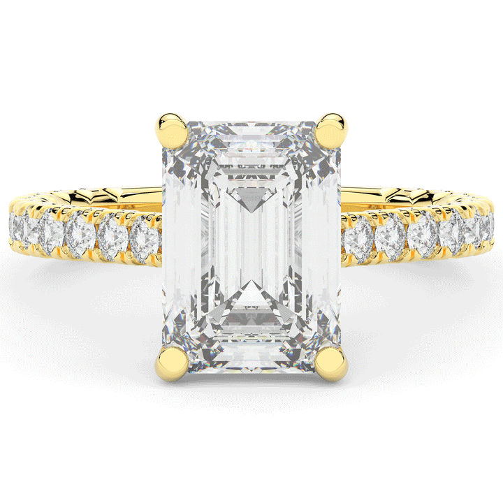 4.25CT.TW EMERALD CUT LAB DIAMOND SOLITAIRE ENGAGEMENT RING - Nazarelle