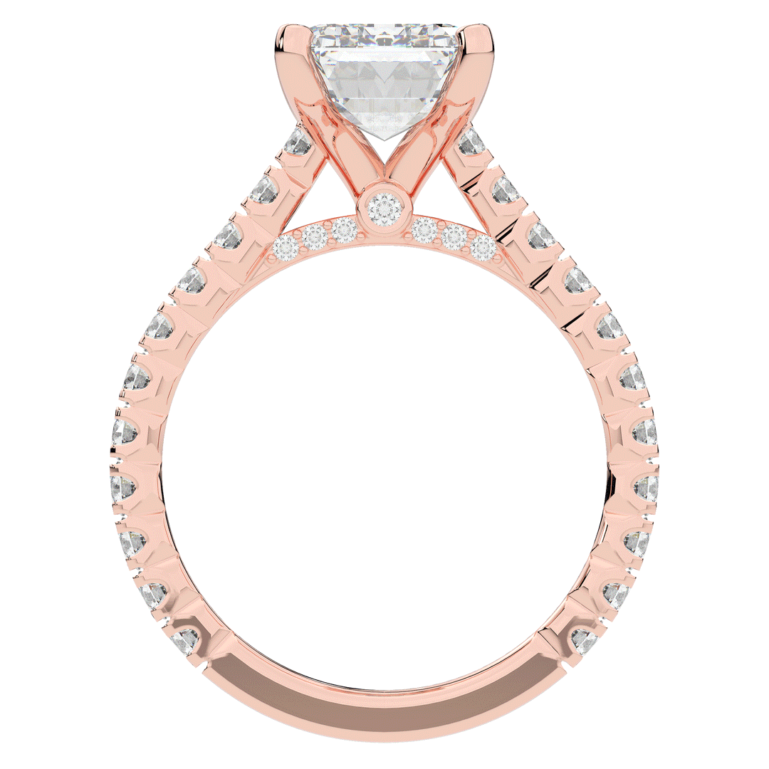 4.25CT.TW EMERALD CUT LAB DIAMOND SOLITAIRE ENGAGEMENT RING - Nazarelle