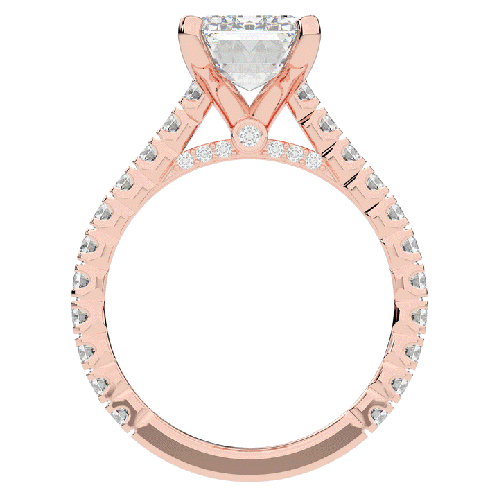 4.25CT.TW EMERALD CUT LAB DIAMOND SOLITAIRE ENGAGEMENT RING - Nazarelle