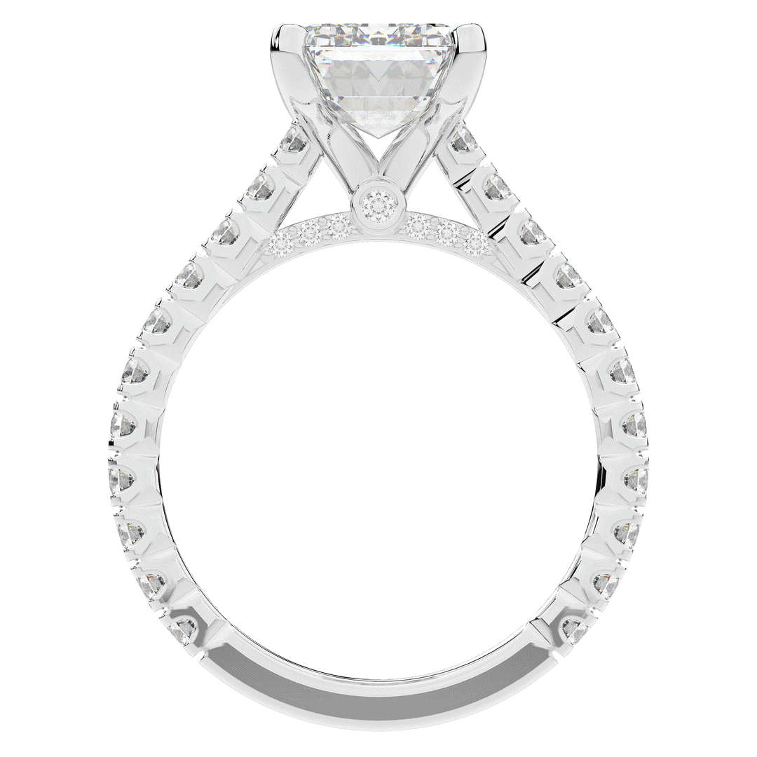 4.25CT.TW EMERALD CUT LAB DIAMOND SOLITAIRE ENGAGEMENT RING - Nazarelle