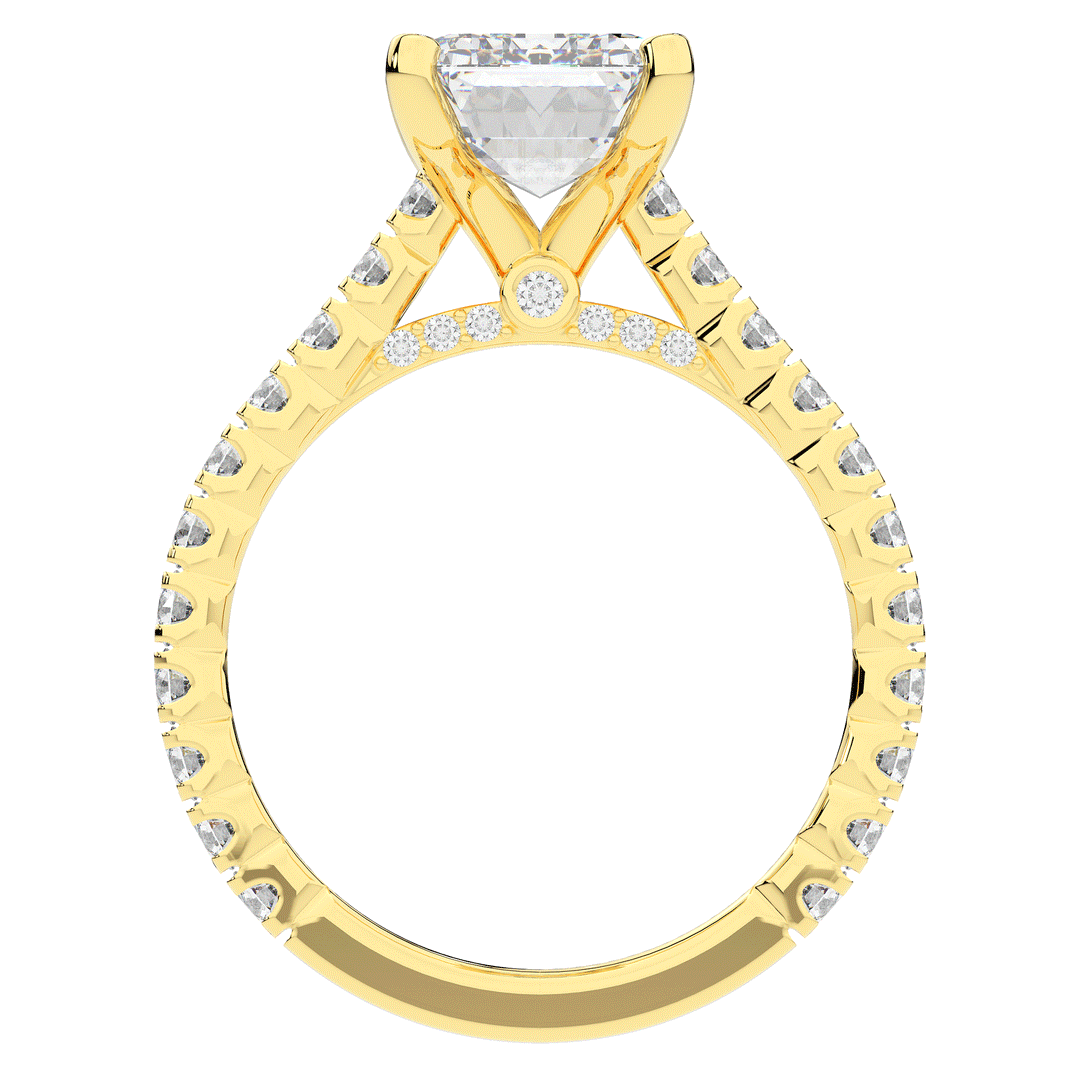 4.25CT.TW EMERALD CUT LAB DIAMOND SOLITAIRE ENGAGEMENT RING - Nazarelle