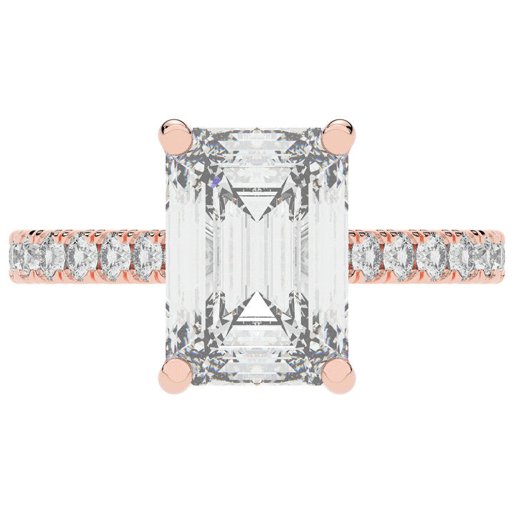 4.25CT.TW EMERALD CUT LAB DIAMOND SOLITAIRE ENGAGEMENT RING - Nazarelle