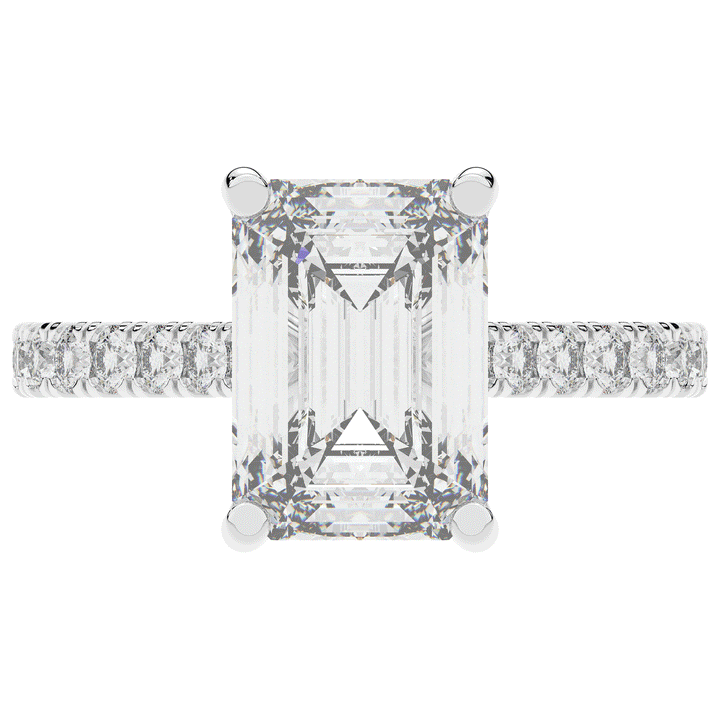 4.25CT.TW EMERALD CUT LAB DIAMOND SOLITAIRE ENGAGEMENT RING - Nazarelle
