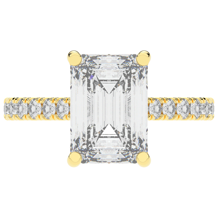 4.25CT.TW EMERALD CUT LAB DIAMOND SOLITAIRE ENGAGEMENT RING - Nazarelle