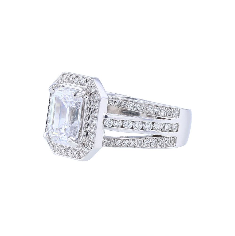 18K Yellow Gold Halo Engagement Ring