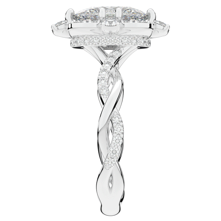 2.70CT.TW OVAL LAB DIAMOND HALO ENGAGEMENT RING - Nazarelle