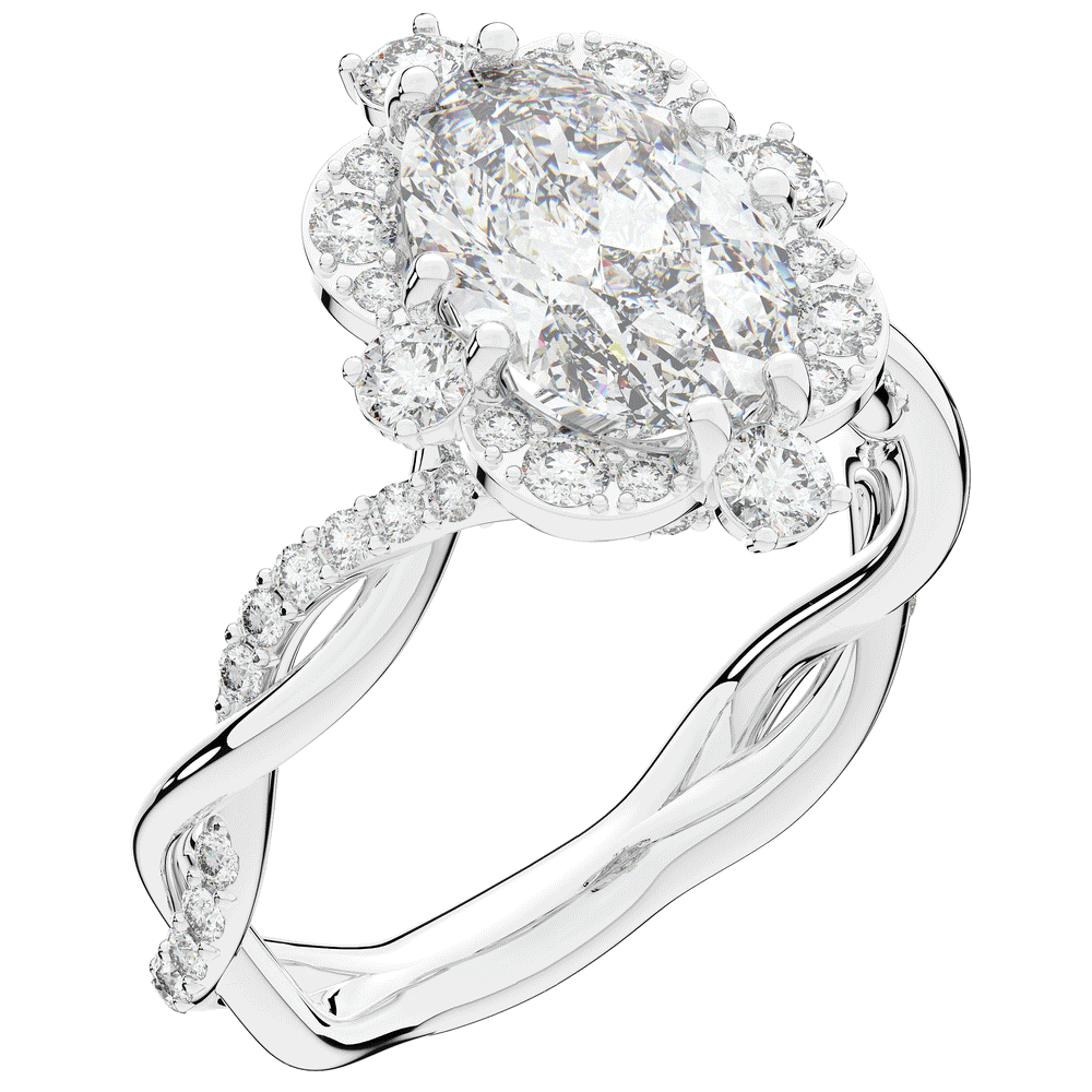 2.70CT.TW OVAL LAB DIAMOND HALO ENGAGEMENT RING - Nazarelle