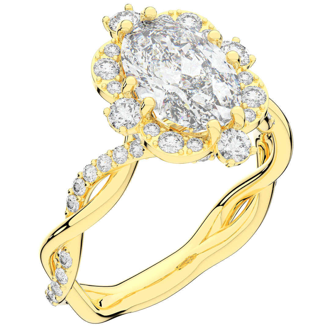 2.70CT.TW OVAL LAB DIAMOND HALO ENGAGEMENT RING - Nazarelle