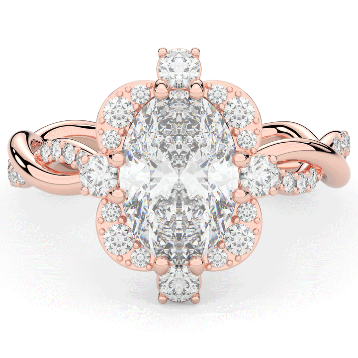 2.70CT.TW OVAL LAB DIAMOND HALO ENGAGEMENT RING - Nazarelle