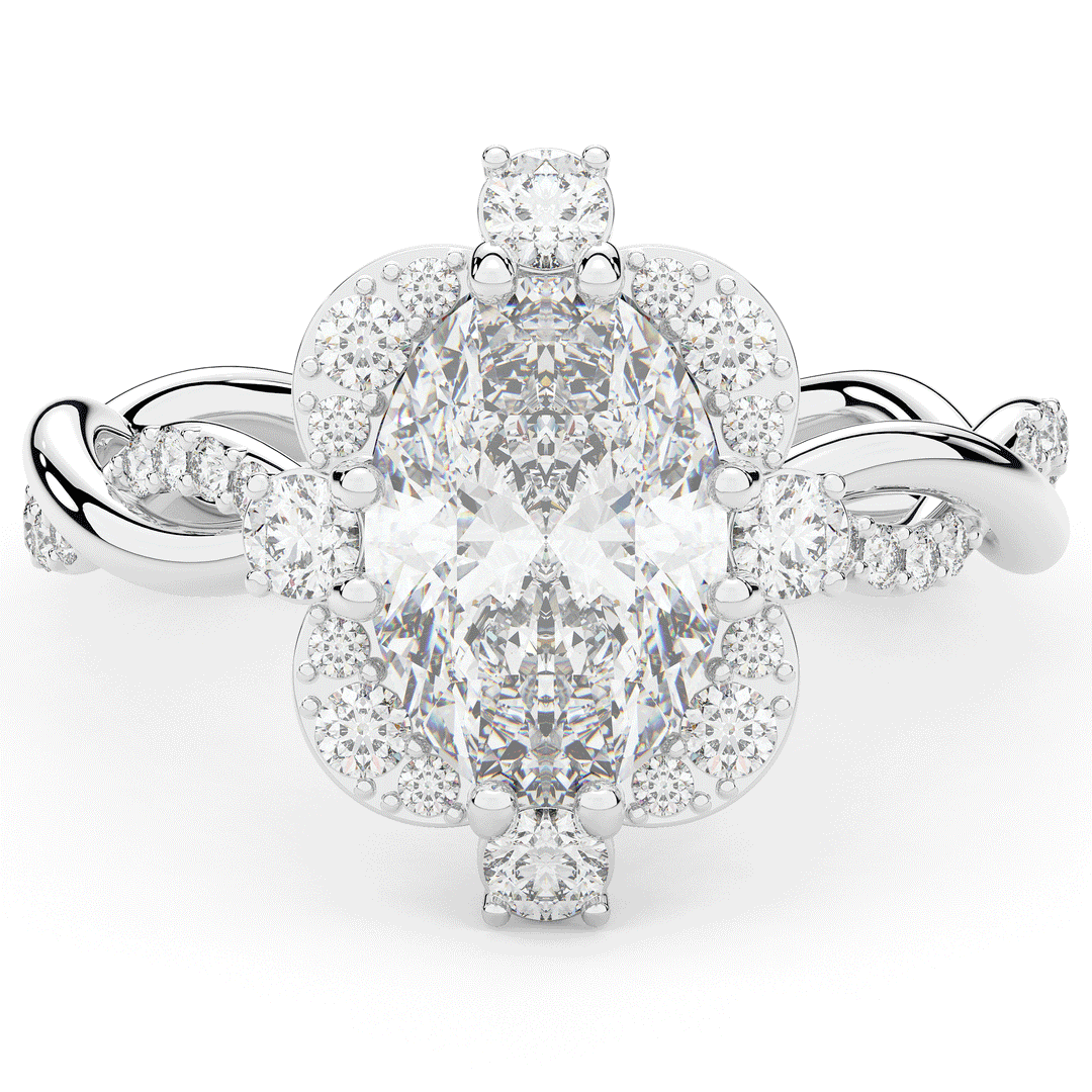 2.70CT.TW OVAL LAB DIAMOND HALO ENGAGEMENT RING - Nazarelle