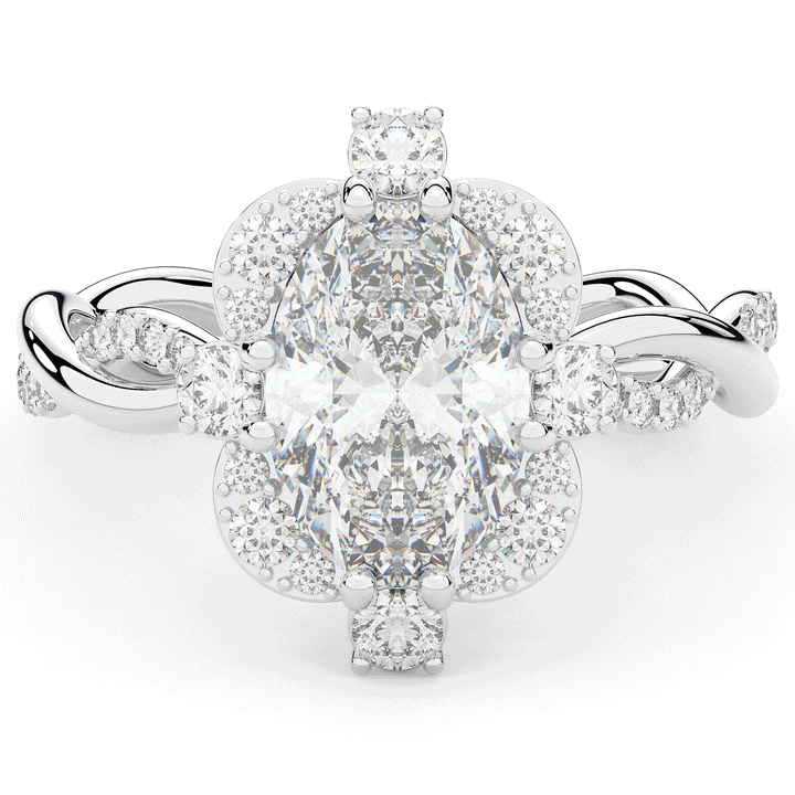 2.70CT.TW OVAL LAB DIAMOND HALO ENGAGEMENT RING - Nazarelle