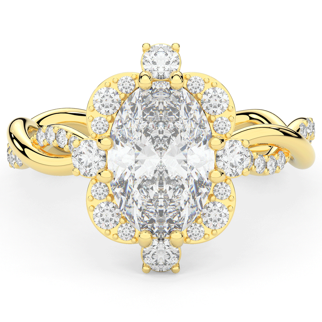 2.70CT.TW OVAL LAB DIAMOND HALO ENGAGEMENT RING - Nazarelle
